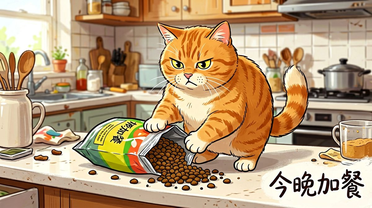 橘猫深夜偷吃被当场抓获，一脸无辜地表示：我只是在检查质量