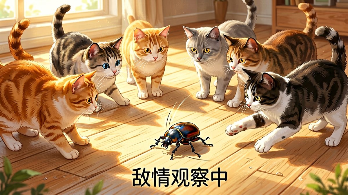 全楼猫咪联合召开紧急会议，研究如何处理这个不速之客