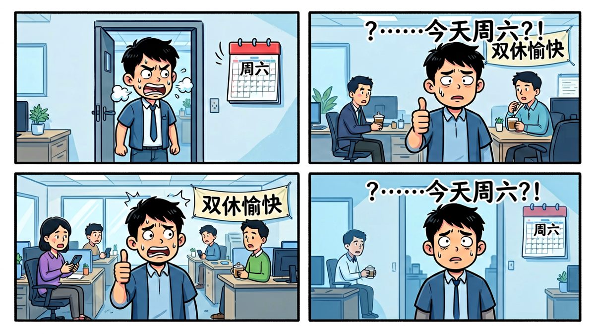 冲到公司才发现——今天是周六！