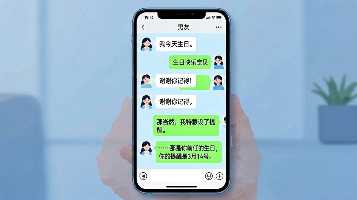 男友记得的生日，其实是前任的。