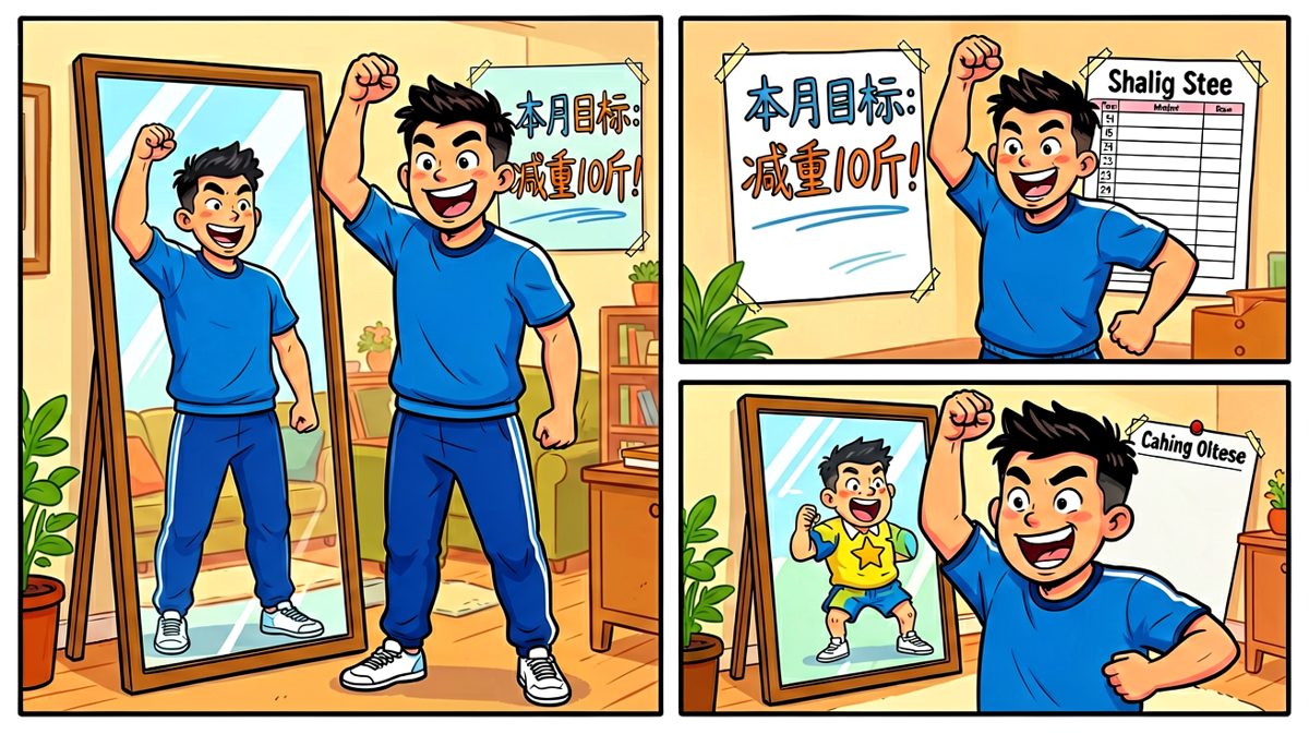 立志减肥，信心爆棚，镜子前的自己就是最大的动力！
