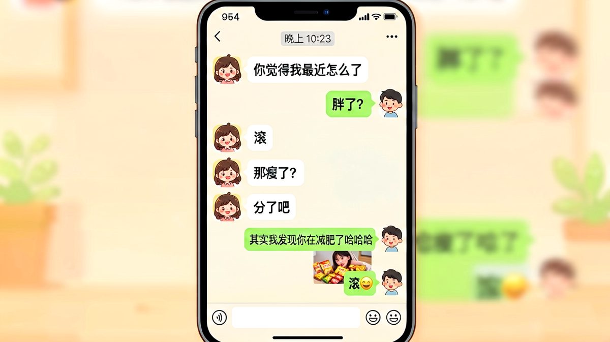 女生问男生她最近怎么了，男生连续误判触发连环爆炸，最后发现真相竟然是女生在偷偷减肥却藏零食。