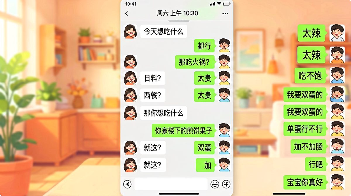 男生说'都行'开启选择困难地狱模式，来回拉扯十几次后只想吃煎饼果子，女生最终崩溃。