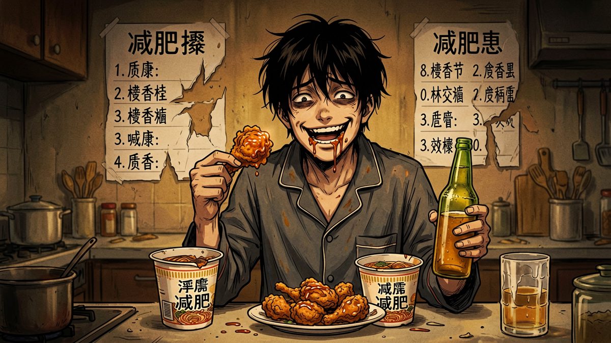 晚上十点：吃饱了才有力气明天减肥！