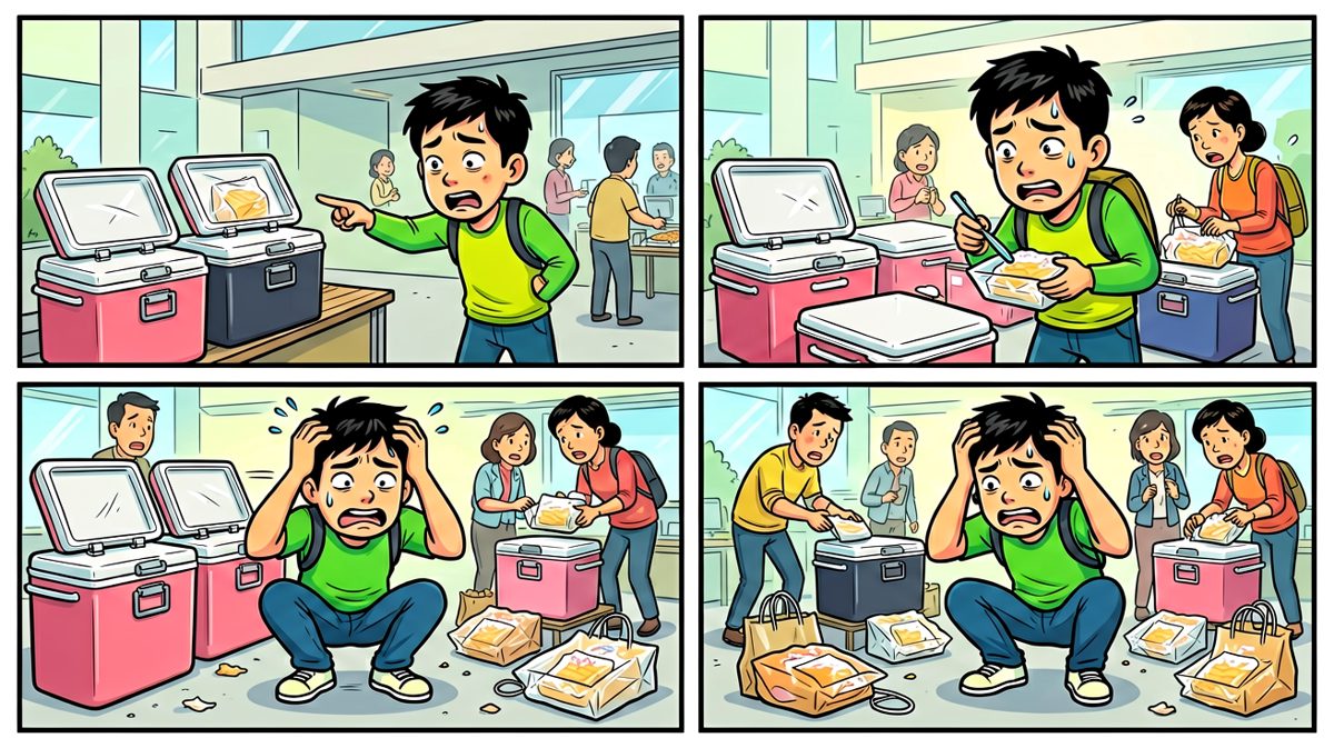 取餐区大乱，外卖送错了