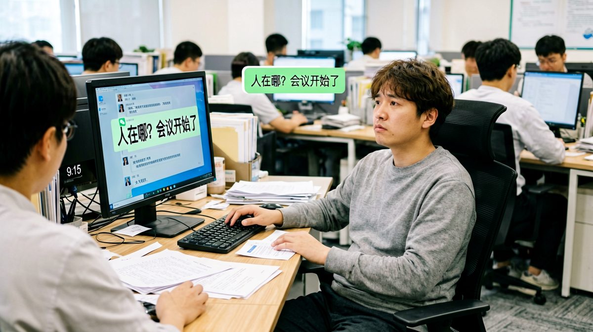 终于到公司了，一看时间...已经开会十分钟了