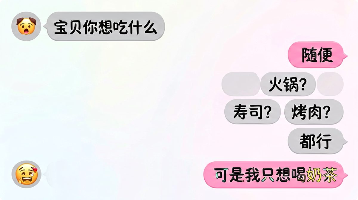 猜错三次后的灵魂暴击：'都行'的终极答案是奶茶