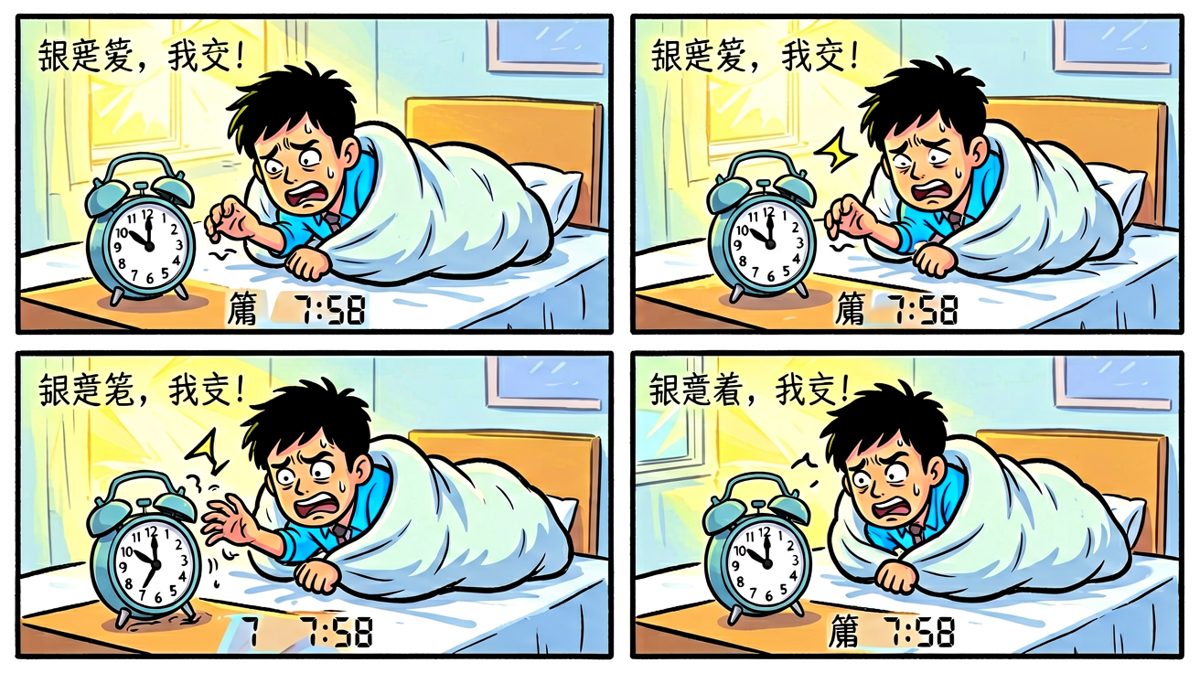 闹钟响了，灵魂还在床上