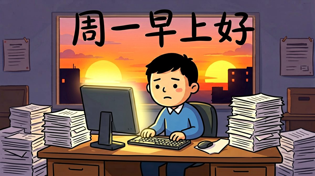周一早上的我，人在心已死。