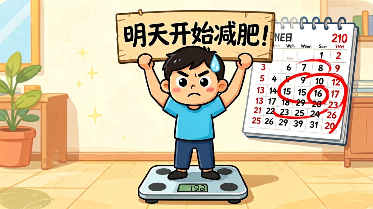 第二天，新一轮减肥誓言再度生效——循环永不止息。