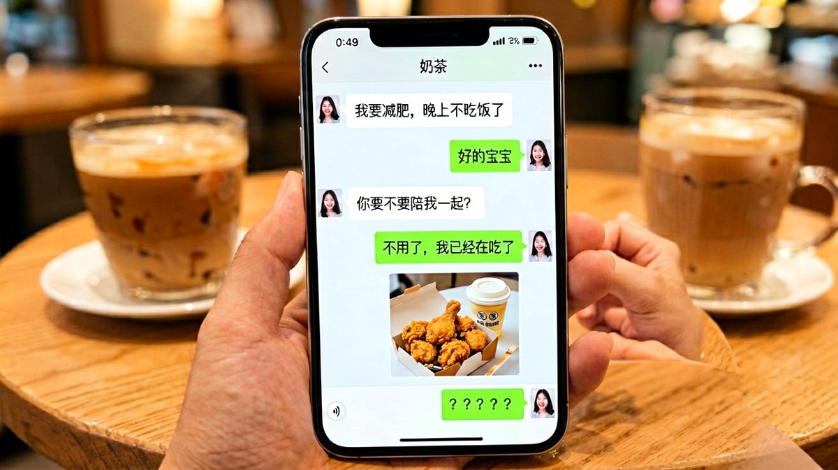 说要减肥的女生，对象用实际行动给了她致命一击。