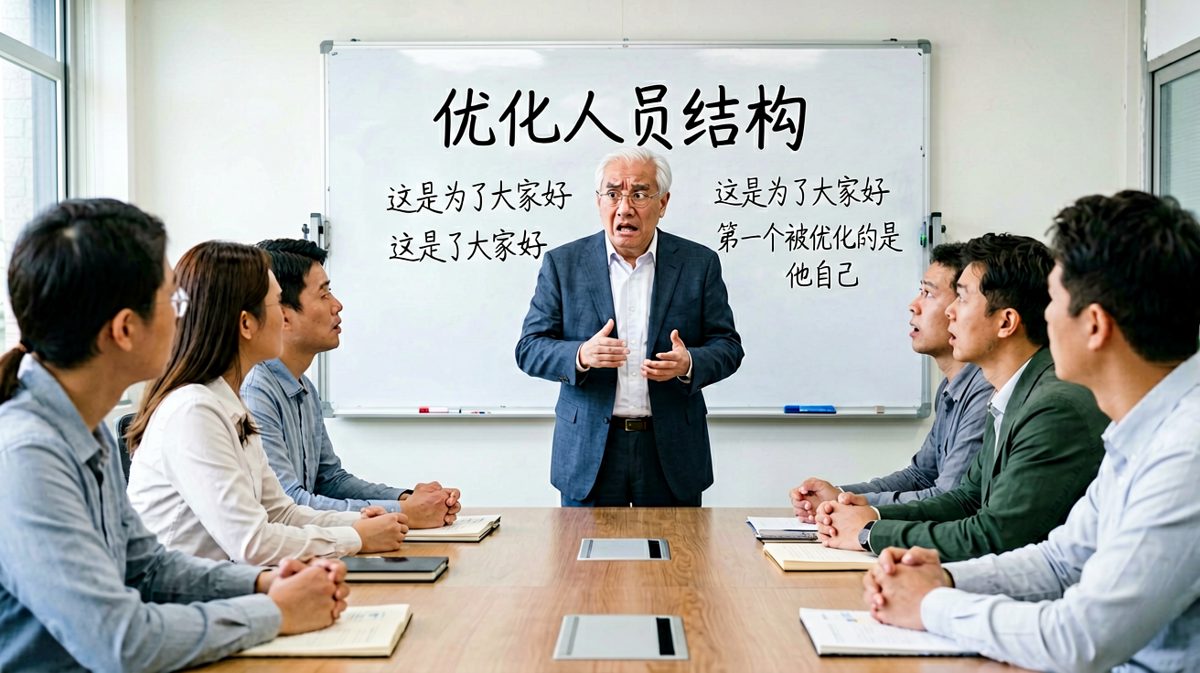 老板说'这次裁员我第一个走'，全员愣住，然后发现是他自己申请提前退休了