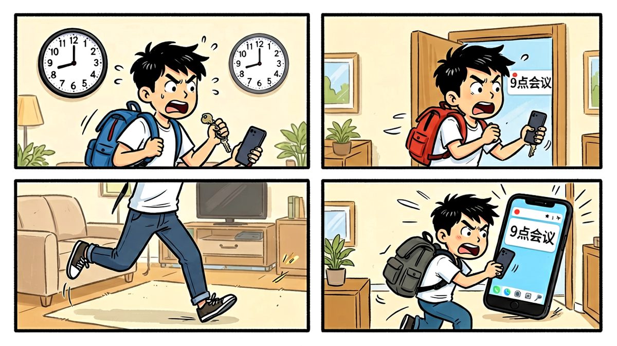 迟到预警！拼命赶时间
