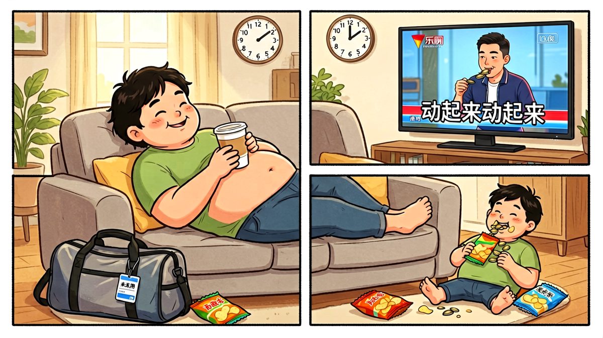 运动（×） 躺着喝奶茶刷剧（√）明天再说吧。