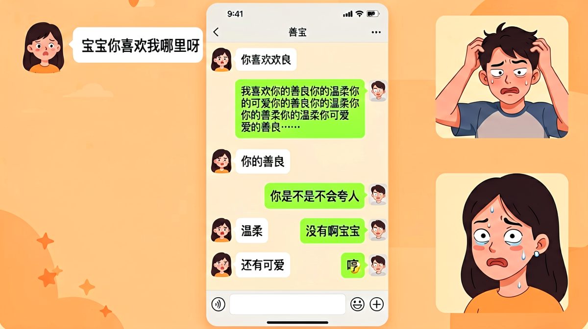 夸了五分钟只夸了三个词