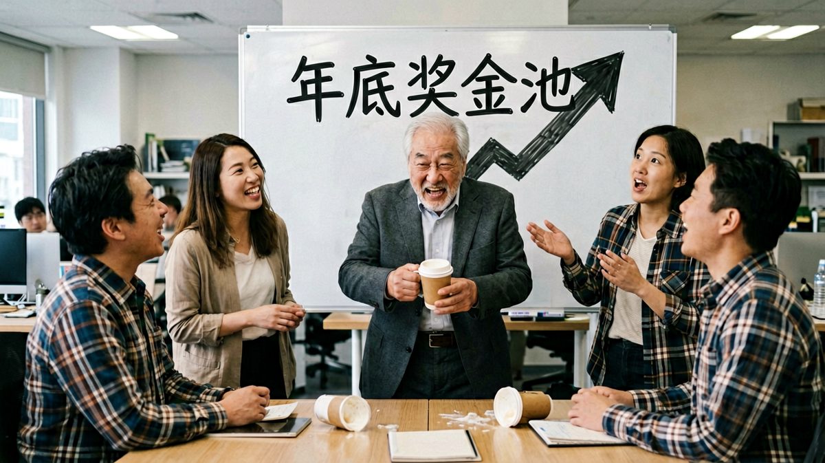老板：今年公司业绩好，年终奖翻倍！员工激动站起：真的吗？老板淡定坐下：翻倍的意思是，比去年多一分钱——去年三分，今年四分。