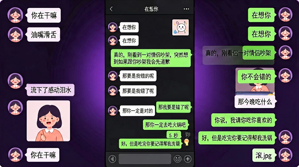 男生用连续高情商回答把女生绕晕，最后翻车被骂'滚'。