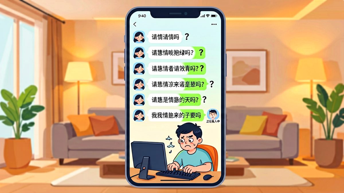 女生：在吗？男生：在。女生：你猜我在哪？男生：家里？女生：不对。男生：公司？女生：再猜。男生：……酒店？女生：你怎么能这么想我！！！男生：那你在哪，发个定位我接你，你打不通我电话我很担心——女生：我在你家楼下，你能不能下来看看我在不在？