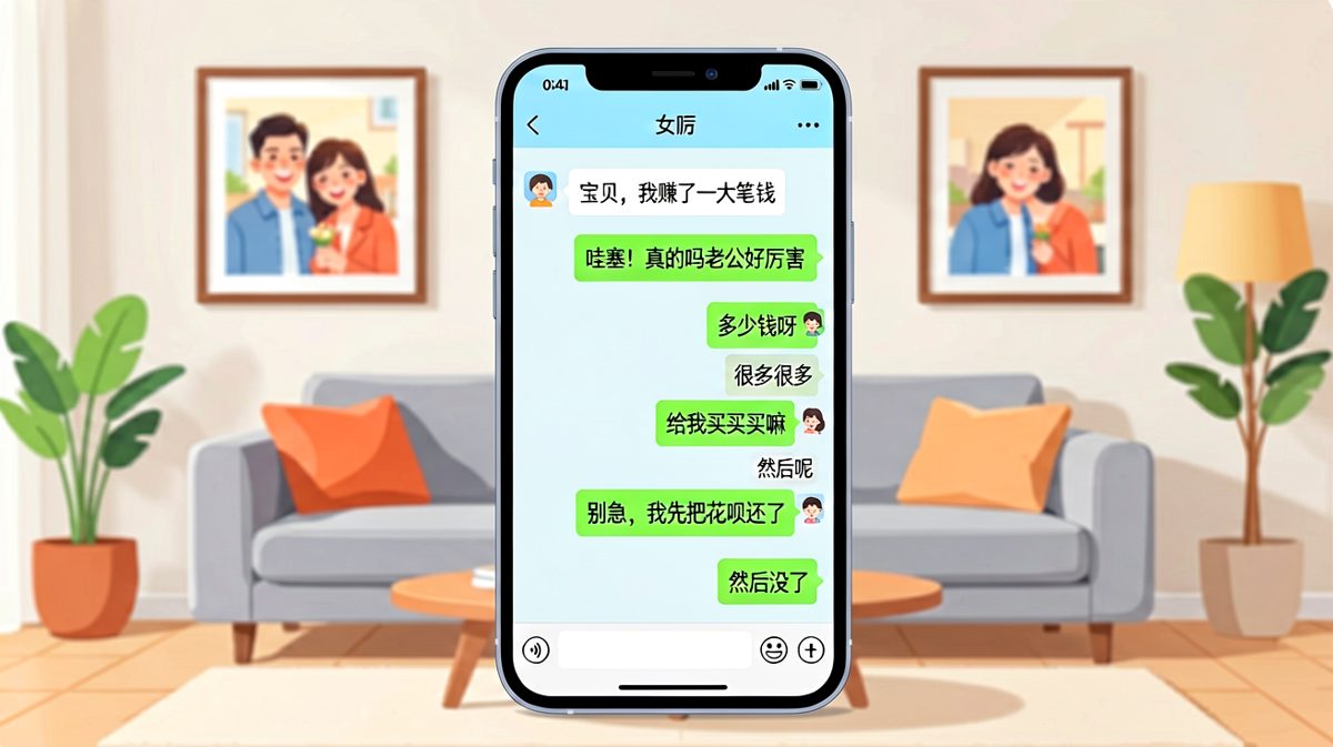 男生吹牛说赚大钱，结果全是花呗账单，反转在于'一笔'原来是还款。
