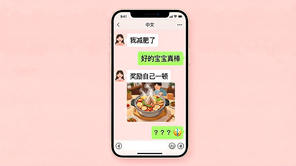 我说减肥只奖励自己一顿火锅，男朋友沉默了