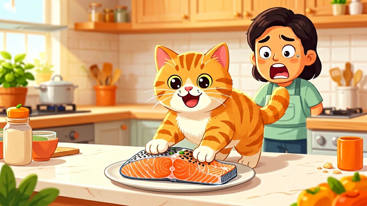 猫主子：这鱼是我先看到的，你走开！