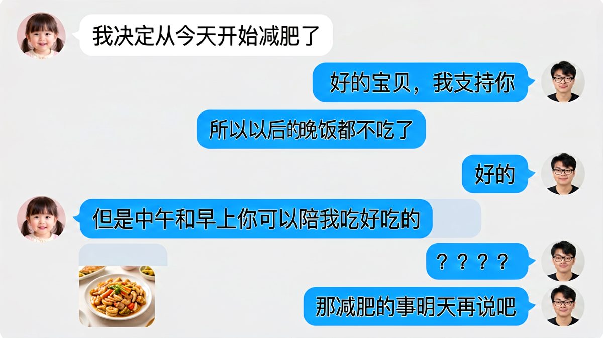 减肥从明天开始——女生的终极套路