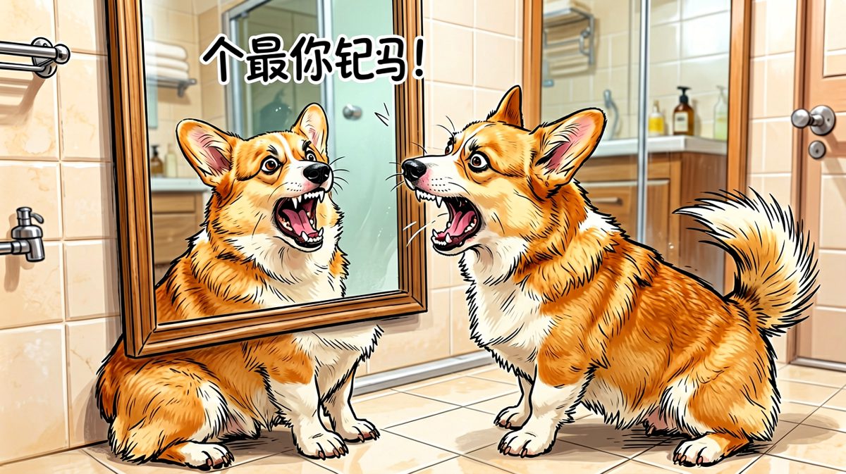 柯基：哪来的陌生人！快滚出我家镜子！
