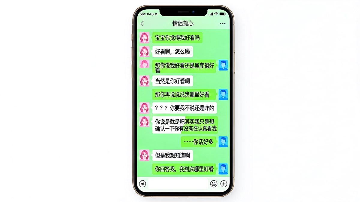 男生疯狂追问自己哪里好看，女生被逼到极限，最终祭出'好看在我心上'