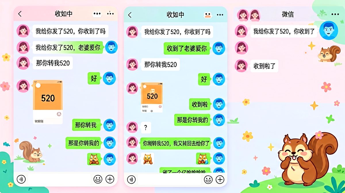 情侣间的520转账大战，最后男生用数学逻辑赢麻了，女生彻底无语。