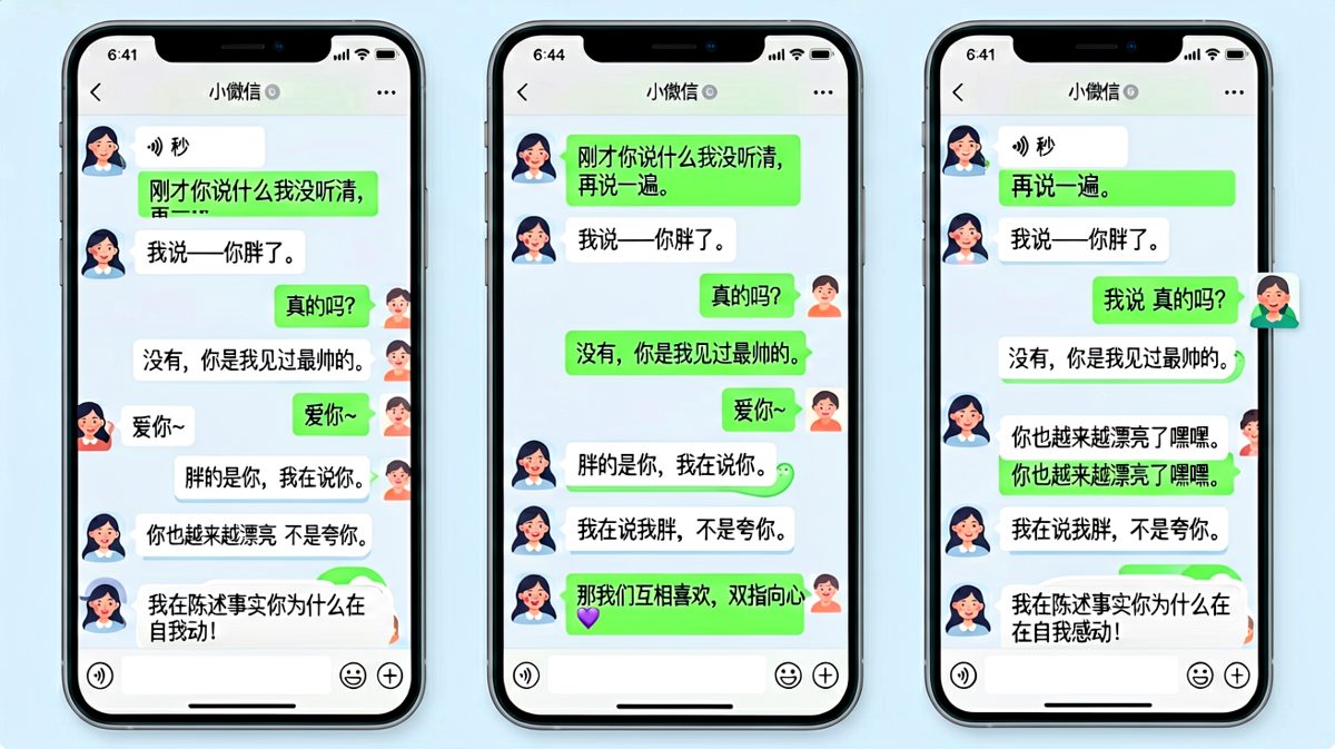 女生吐槽男生胖，男生全程自我感动跑偏