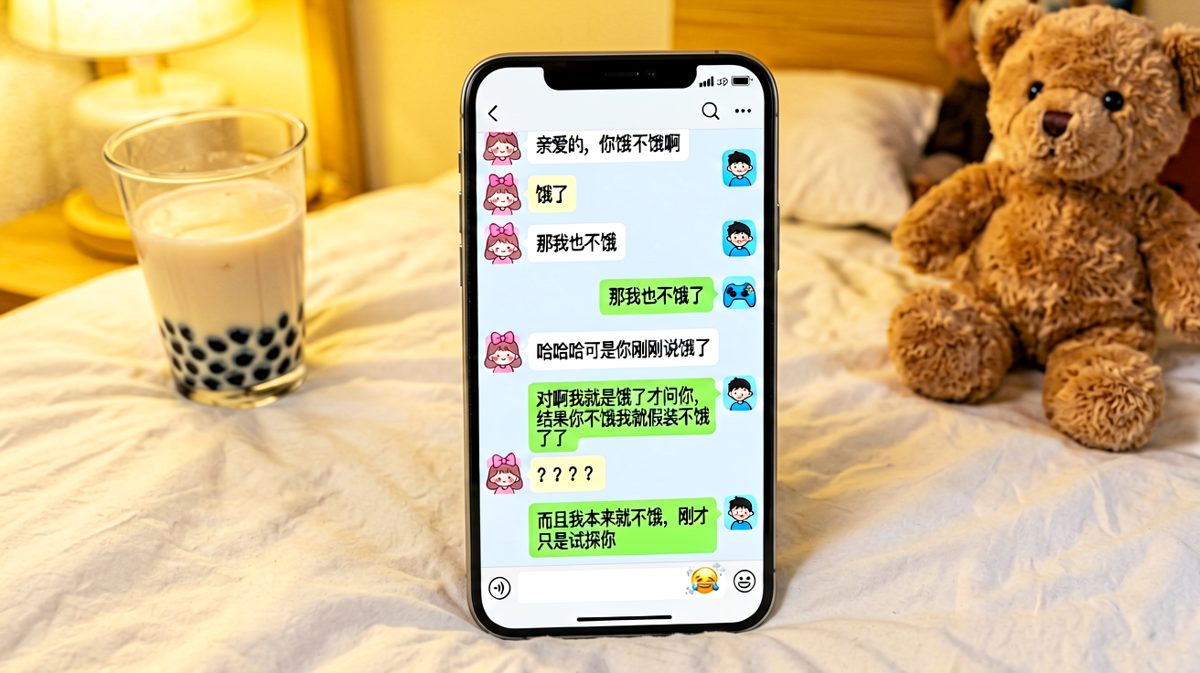 饿不饿测试翻车现场，男生自以为聪明的试探把女生绕懵了