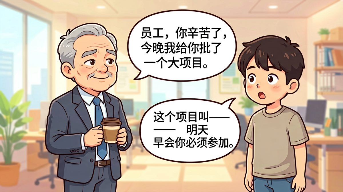 老板画饼：员工以为要升职，结果是早起开会