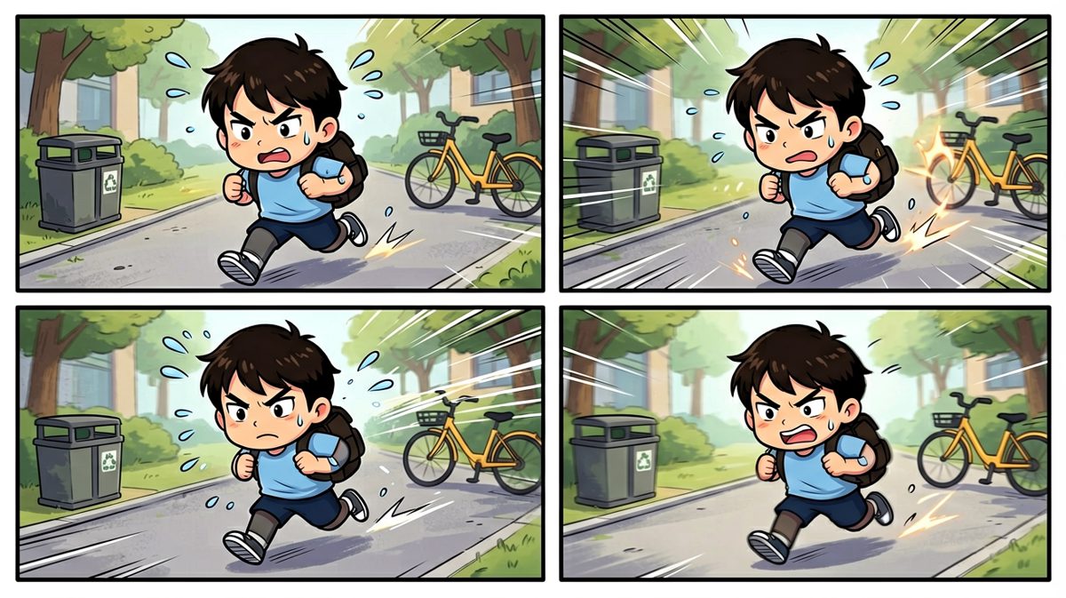 一路狂奔冲向地铁站，誓要赶上打卡
