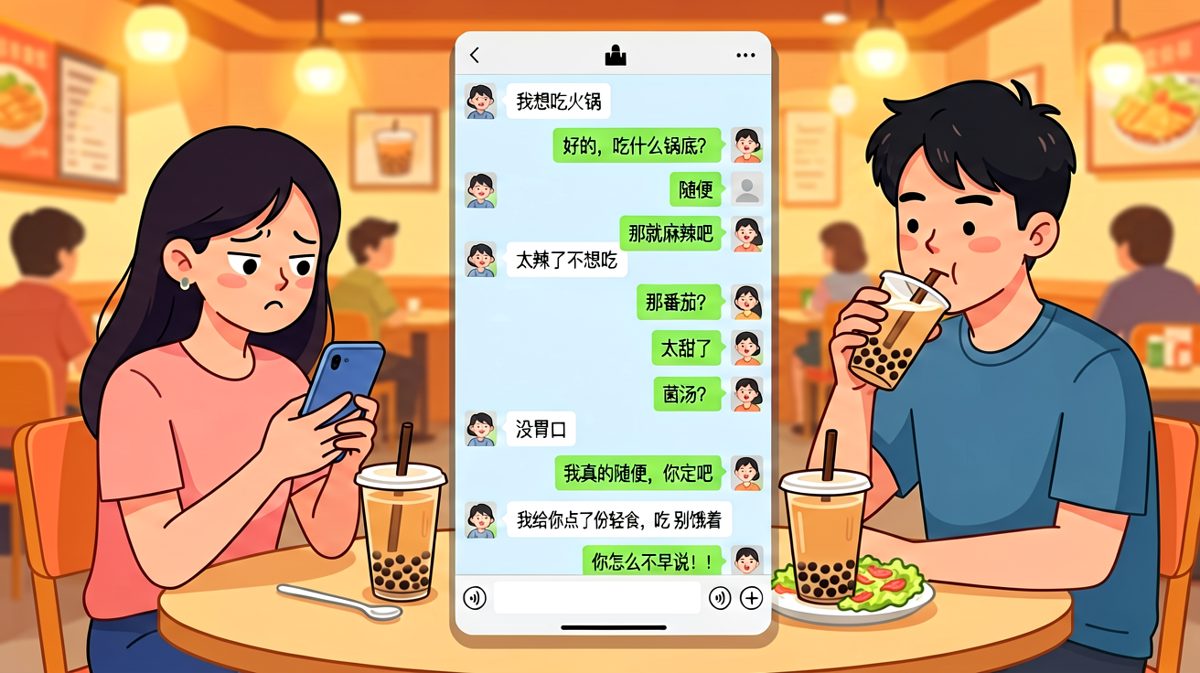 「随便」是情侣间最大的谎言，而男生永远赢在最后一步。