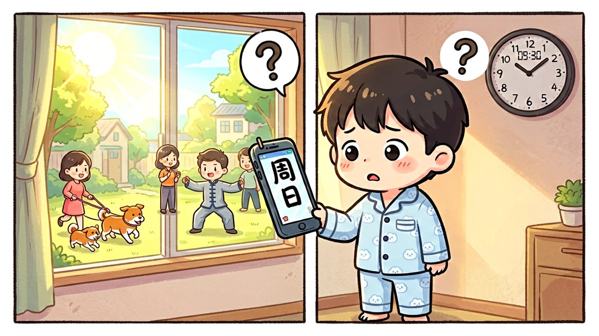 真相暴击：今天是周日，根本不用上班