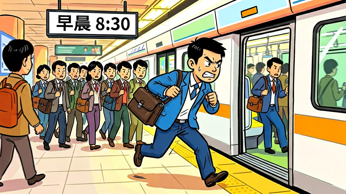 拼尽全力冲向地铁，生怕迟到！