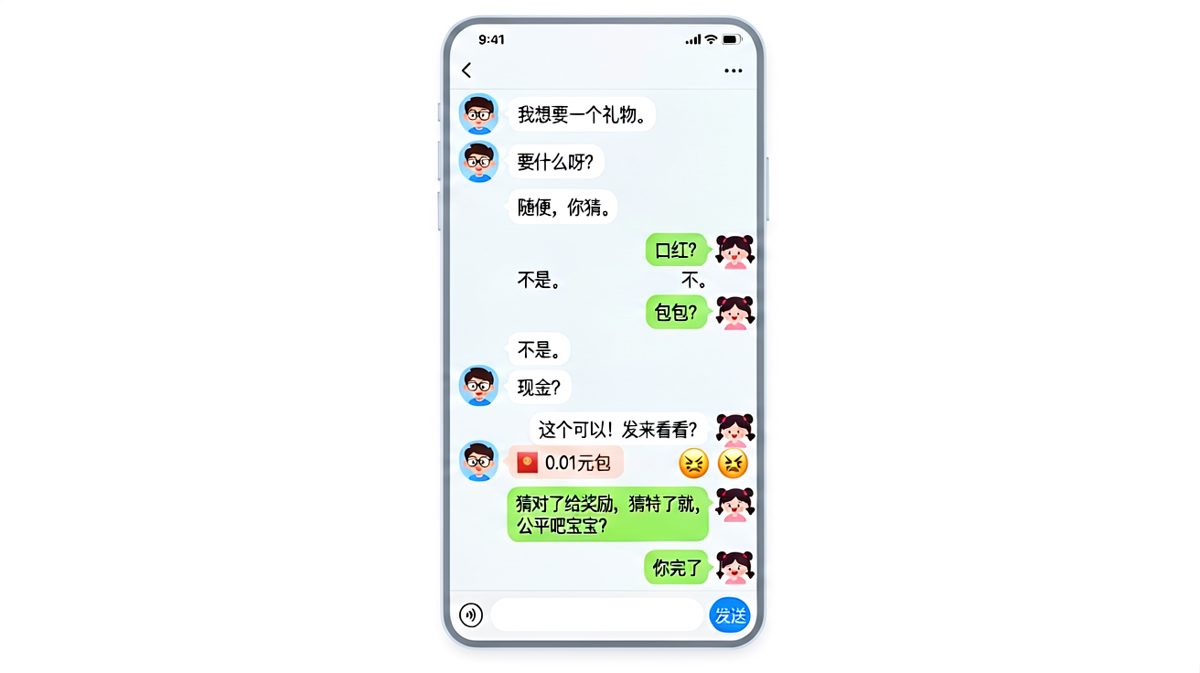 猜礼物输了要被罚0.01元，这男朋友没谁了。