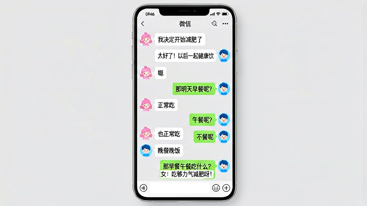 减肥宣言的最终含义：白天正常吃，晚上不吃，靠体力减。