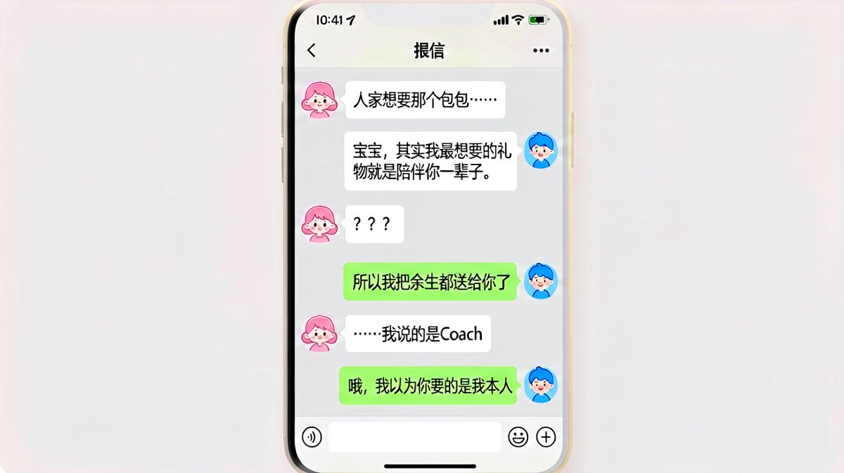 直男的浪漫理解：你要的是人，不是包。