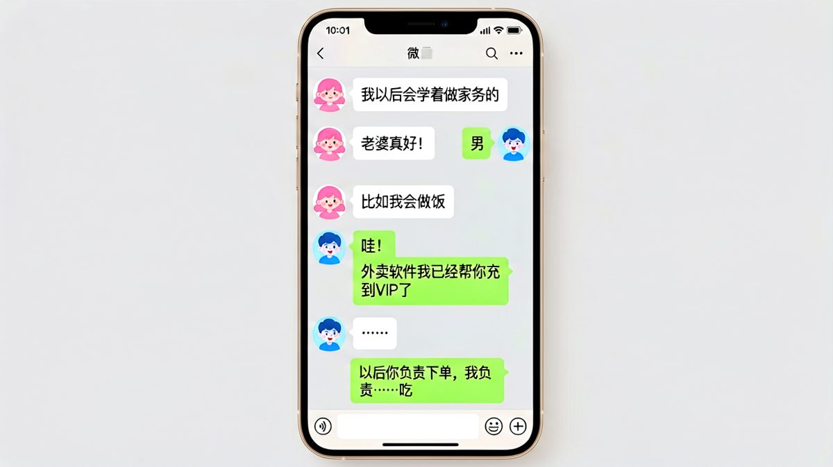 家务全能型女友：点外卖也是家务。