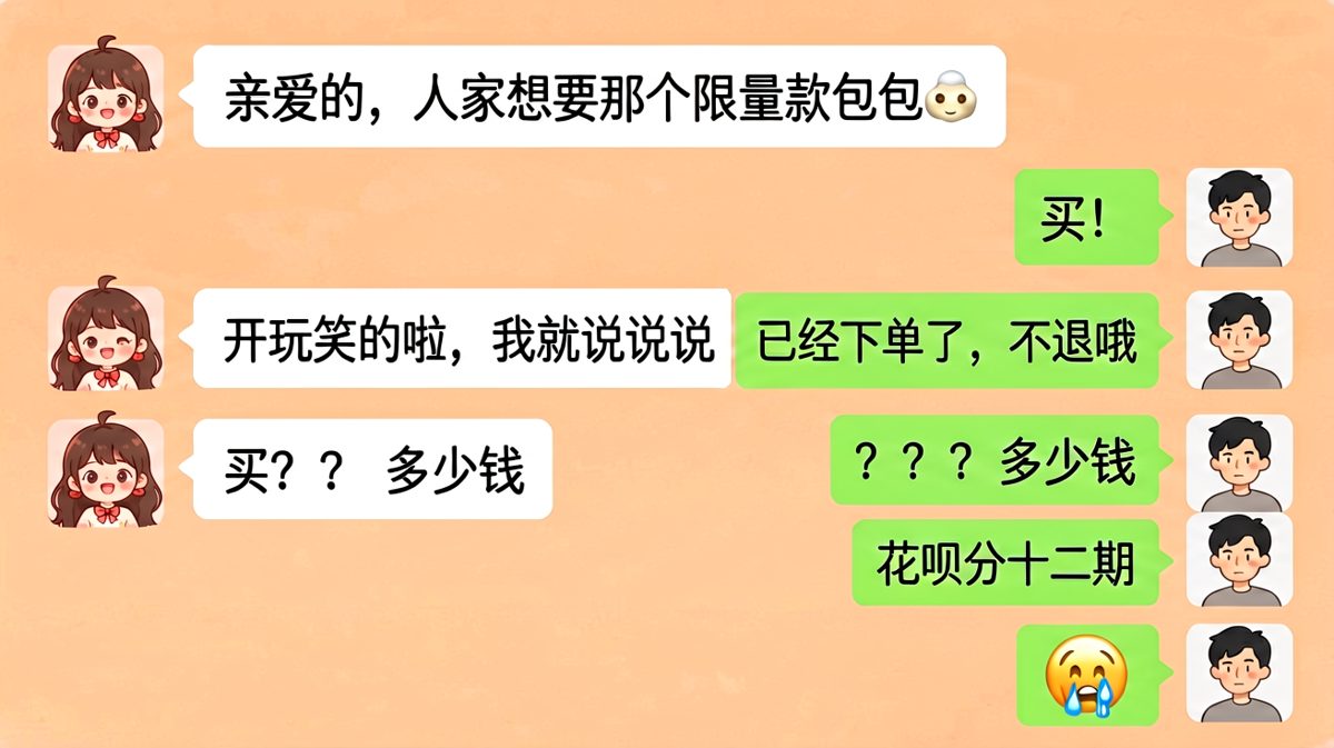 女朋友的撒娇，男朋友的钱包