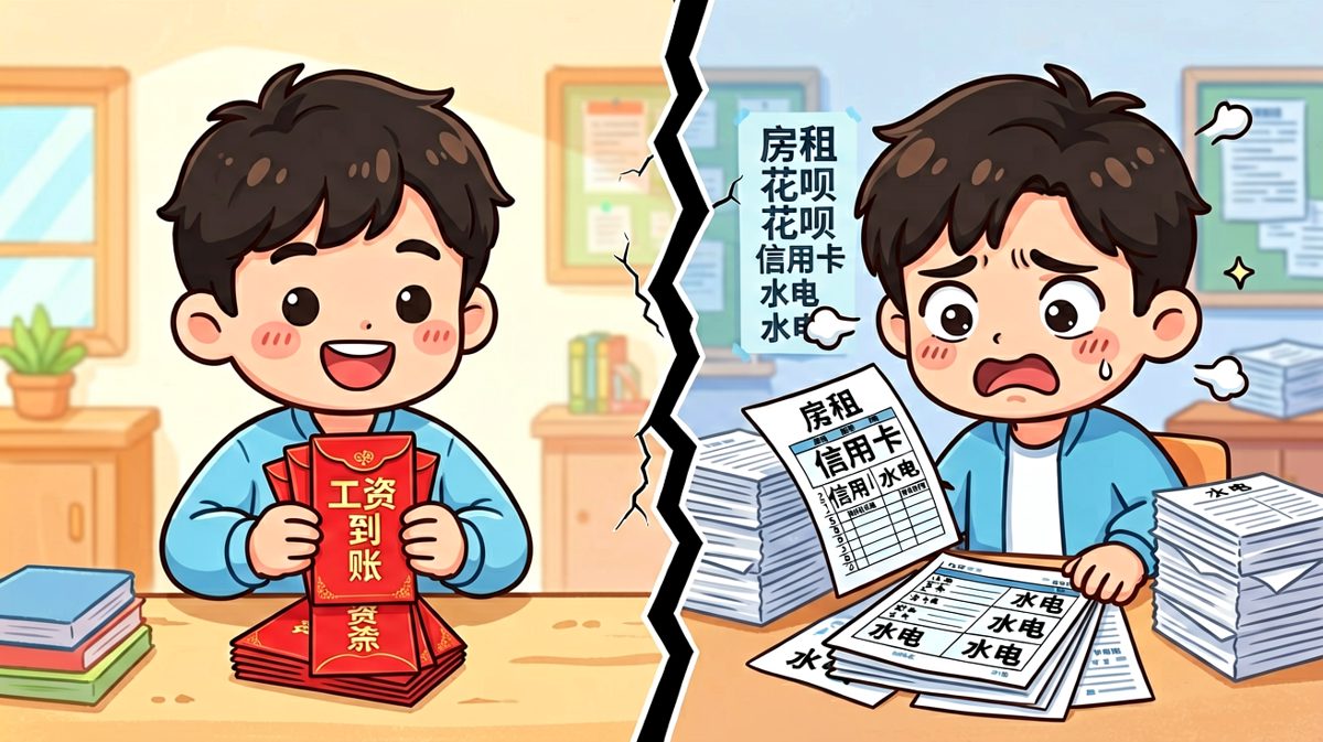 工资就像大姨妈，一个月来一次，一周就没了