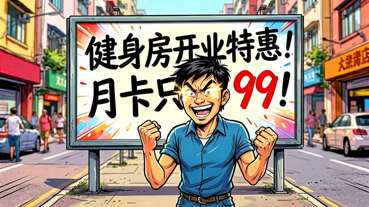 被健身广告击中，主角下定决心要改变自己