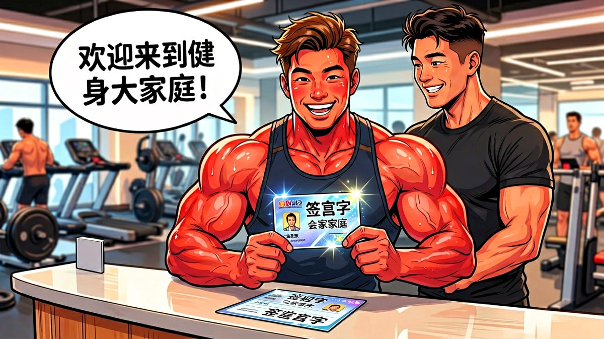 办卡成功，主角信心爆棚，仿佛已经看到了自己的六块腹肌