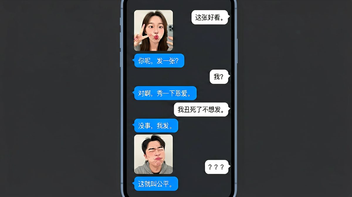 公平原则——丑照换自拍的经典操作
