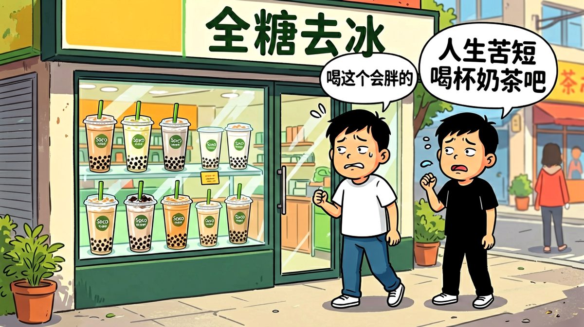 中午路过奶茶店，内心上演天人交战