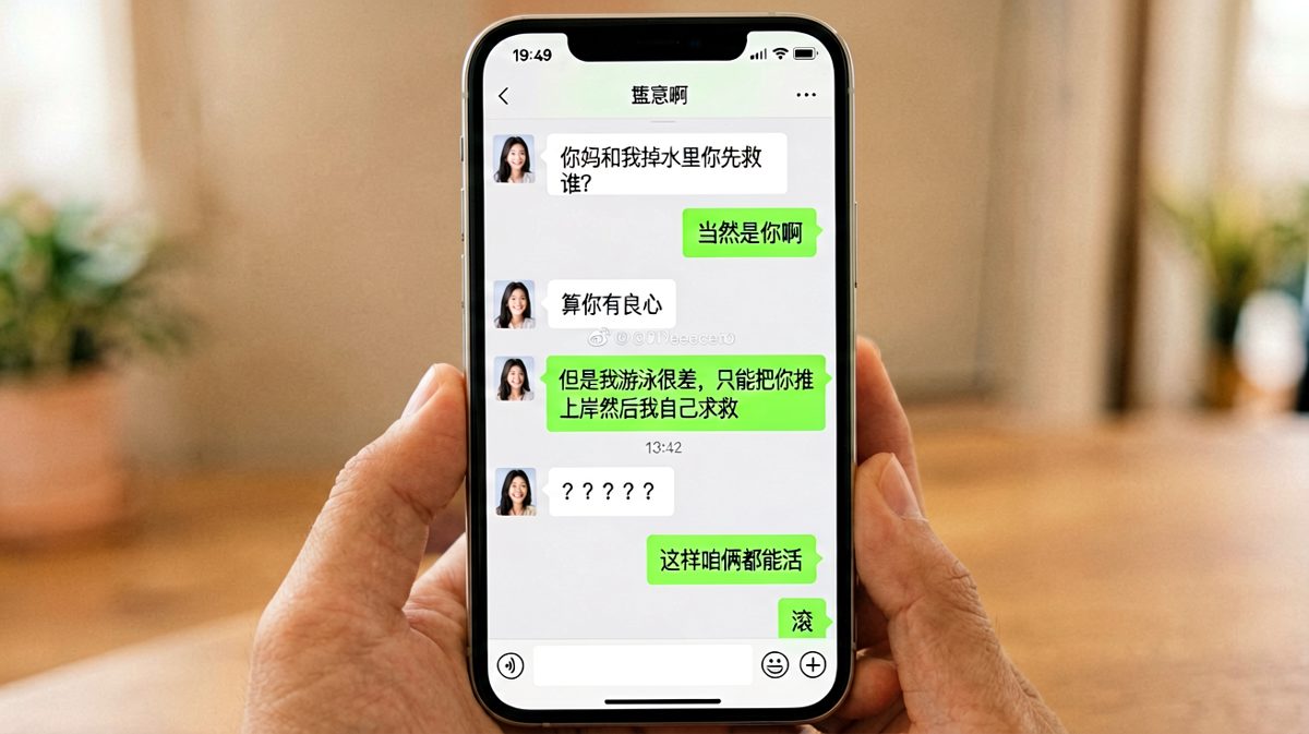 一道送命题被男生用数学思维完美解构成了无解题