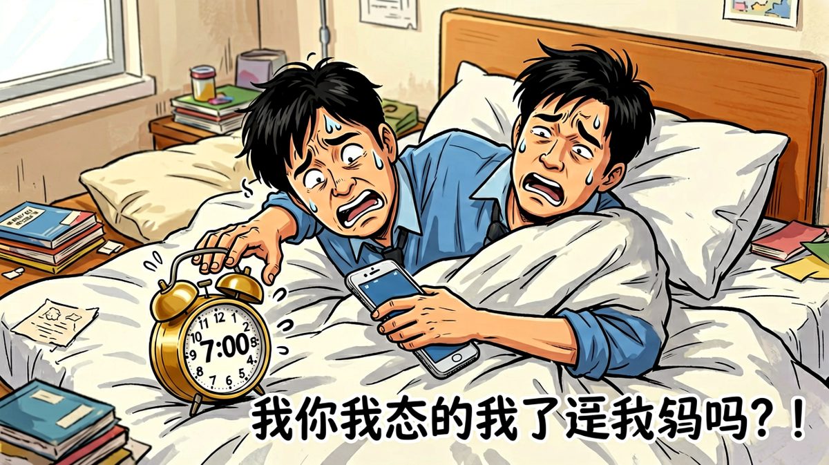 闹钟响起，与床的生死搏斗