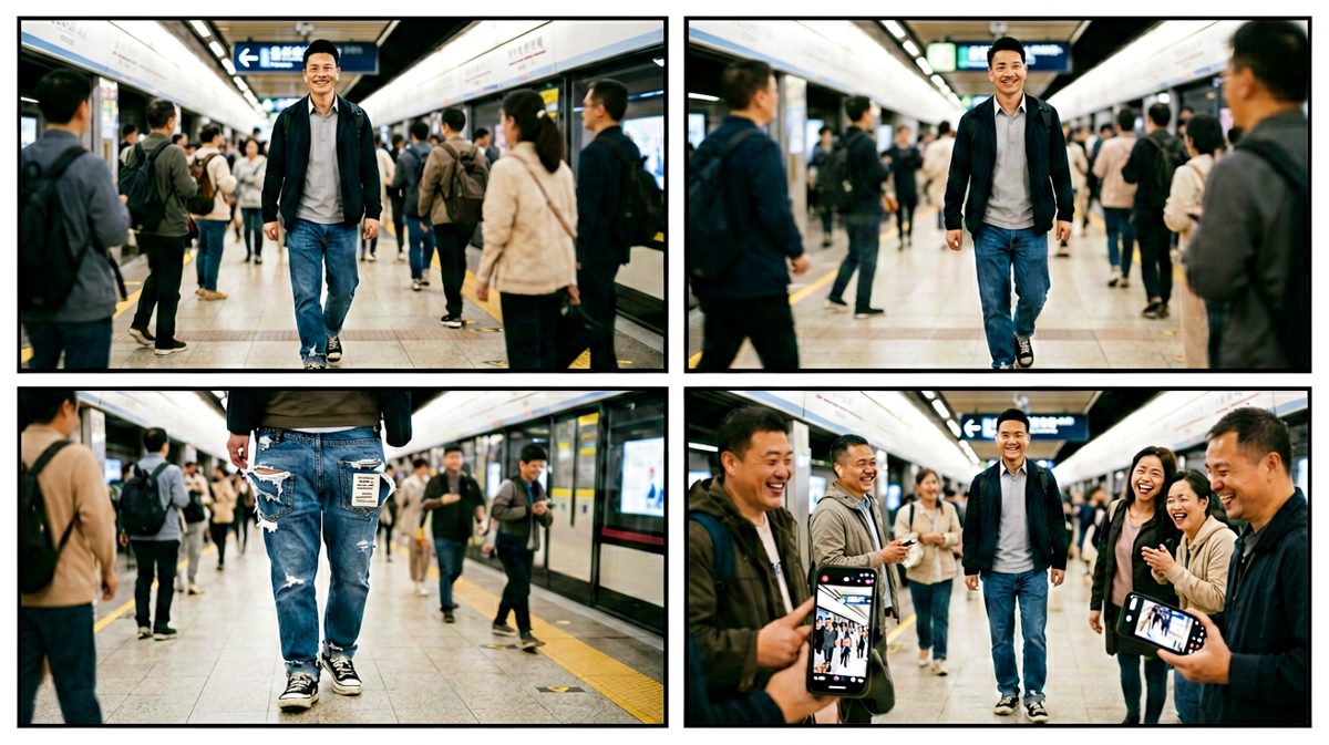 自信出门，殊不知裤子都穿反了