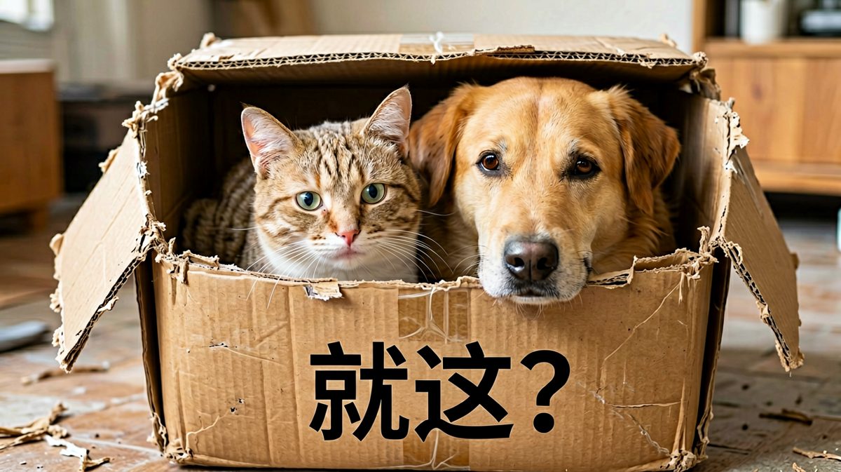 猫狗大战最终以纸箱终结。